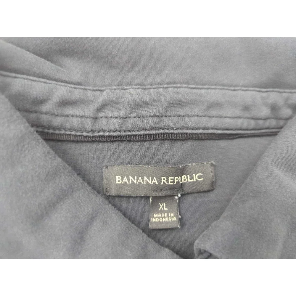 Banana Republic Polo Shirt Mens XL Black Long Sleeve Golf Preppy Casual‎